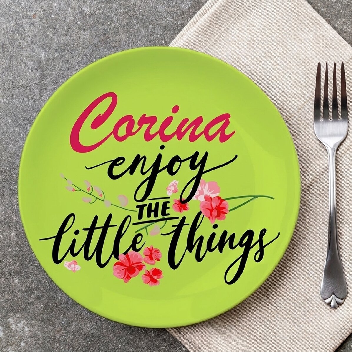 Talíř s vlastním textem – Enjoy the little things