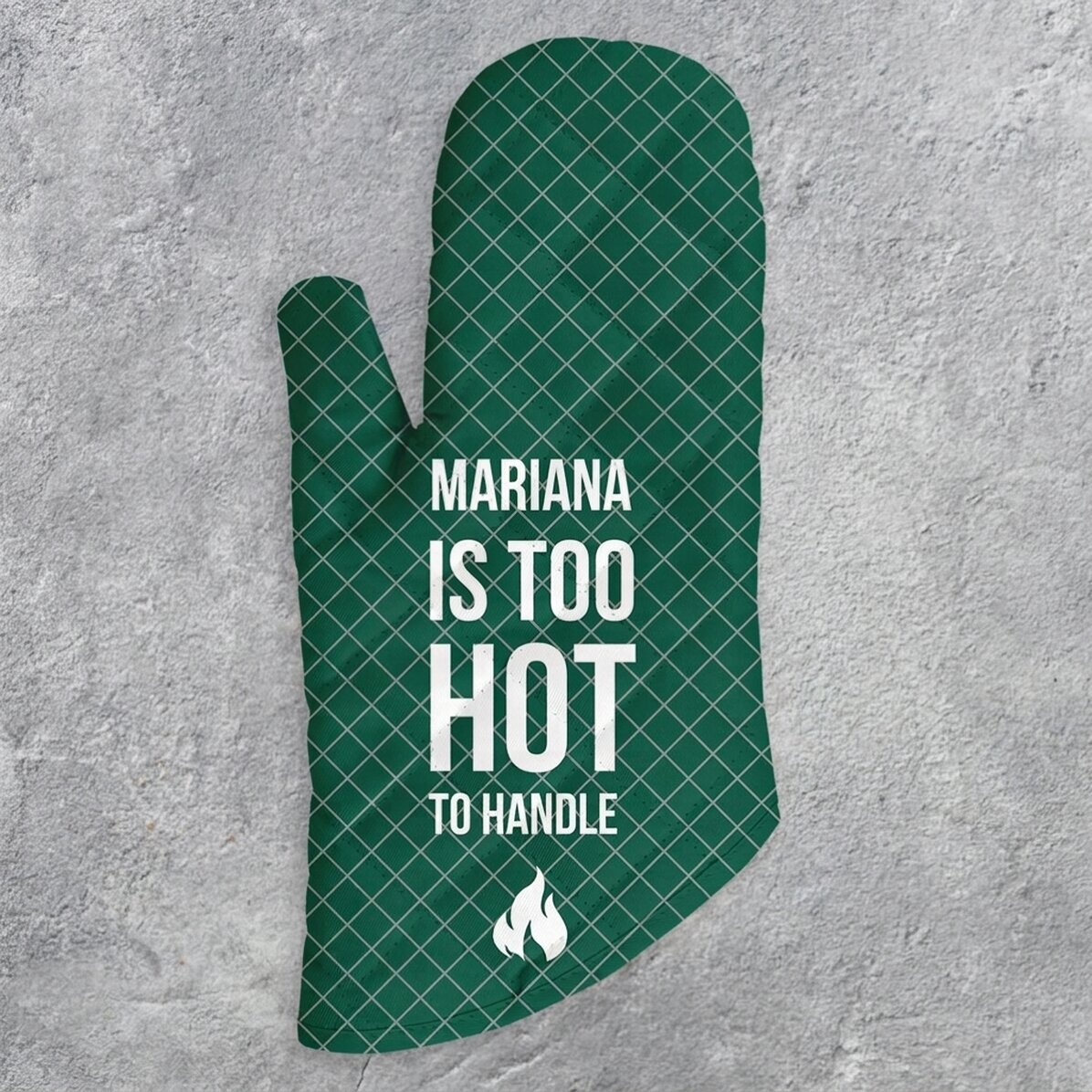 Personalizovaná kuchyňská rukavice s nápisem – Too hot