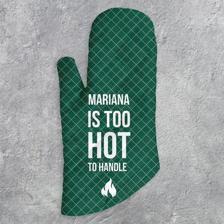 Personalizovaná kuchyňská rukavice s nápisem – Too hot