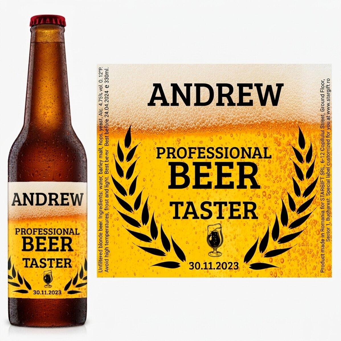 Pivo s vlastním textem – Beer taster