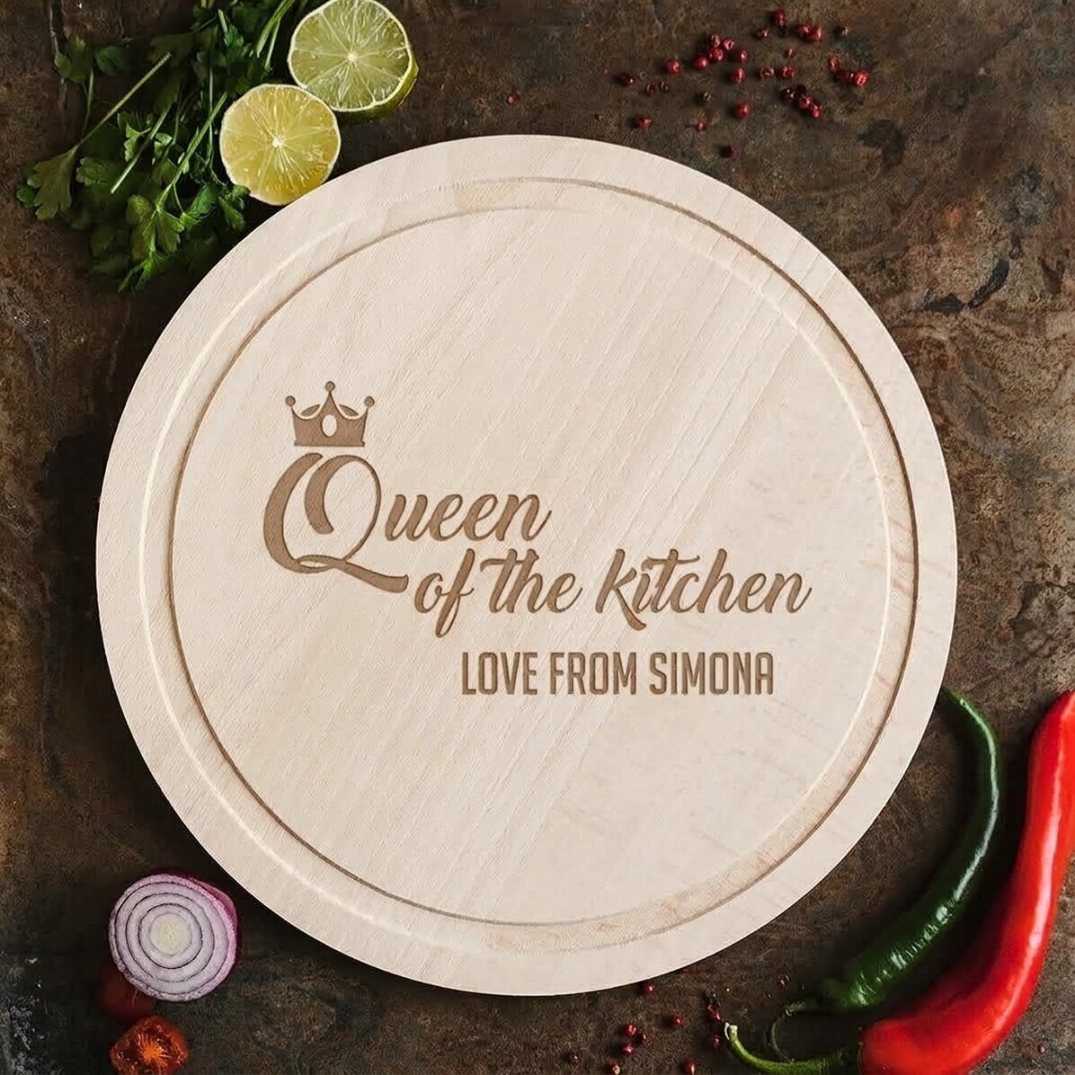 Kruhové prkénko na míru – Queen of the Kitchen