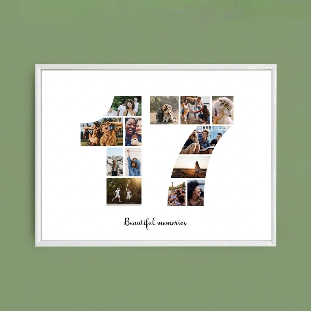 Personalizovaný obraz na šířku s 13 fotografiemi, model č. 17 a textovým vzkazem