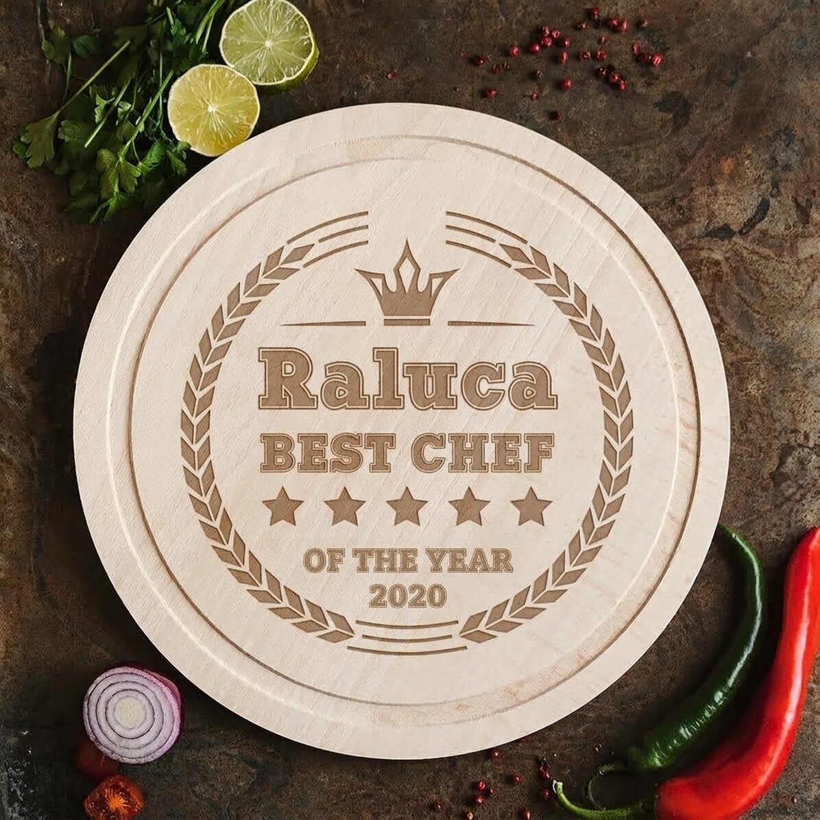 Customised round chopping board - Best Chef