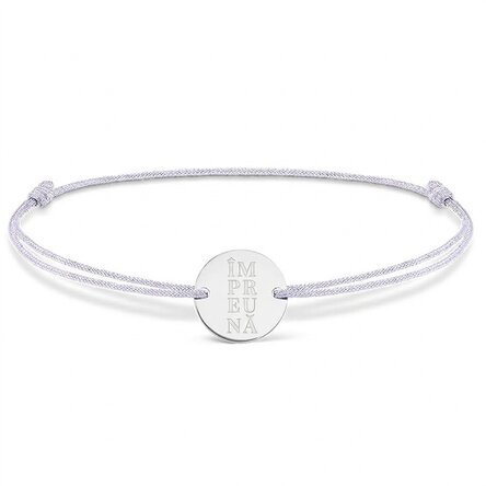 Personalised cord bracelet - 14 mm bead - 925 silver - 2 initials model