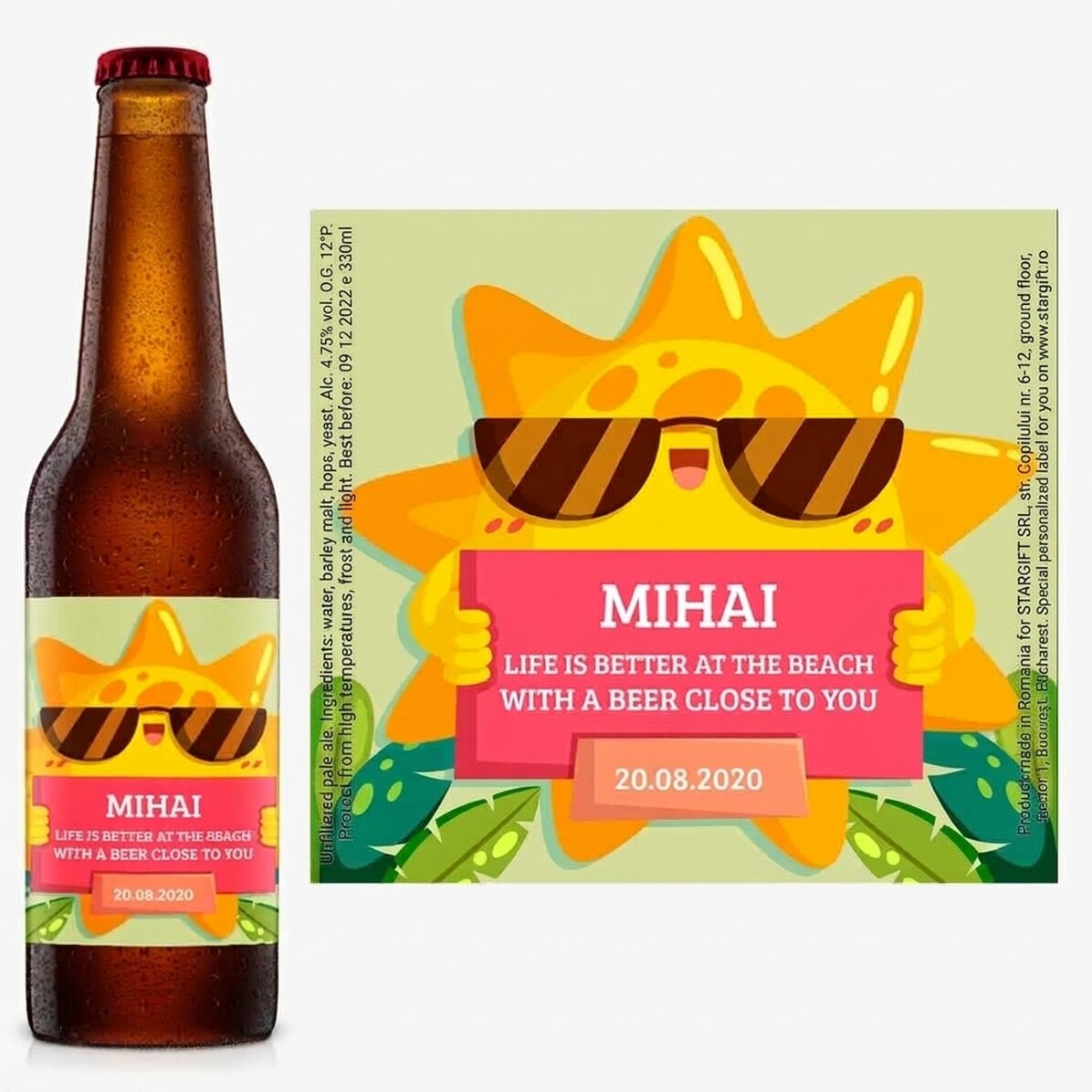Pivo s vlastním textem – Friendly sun
