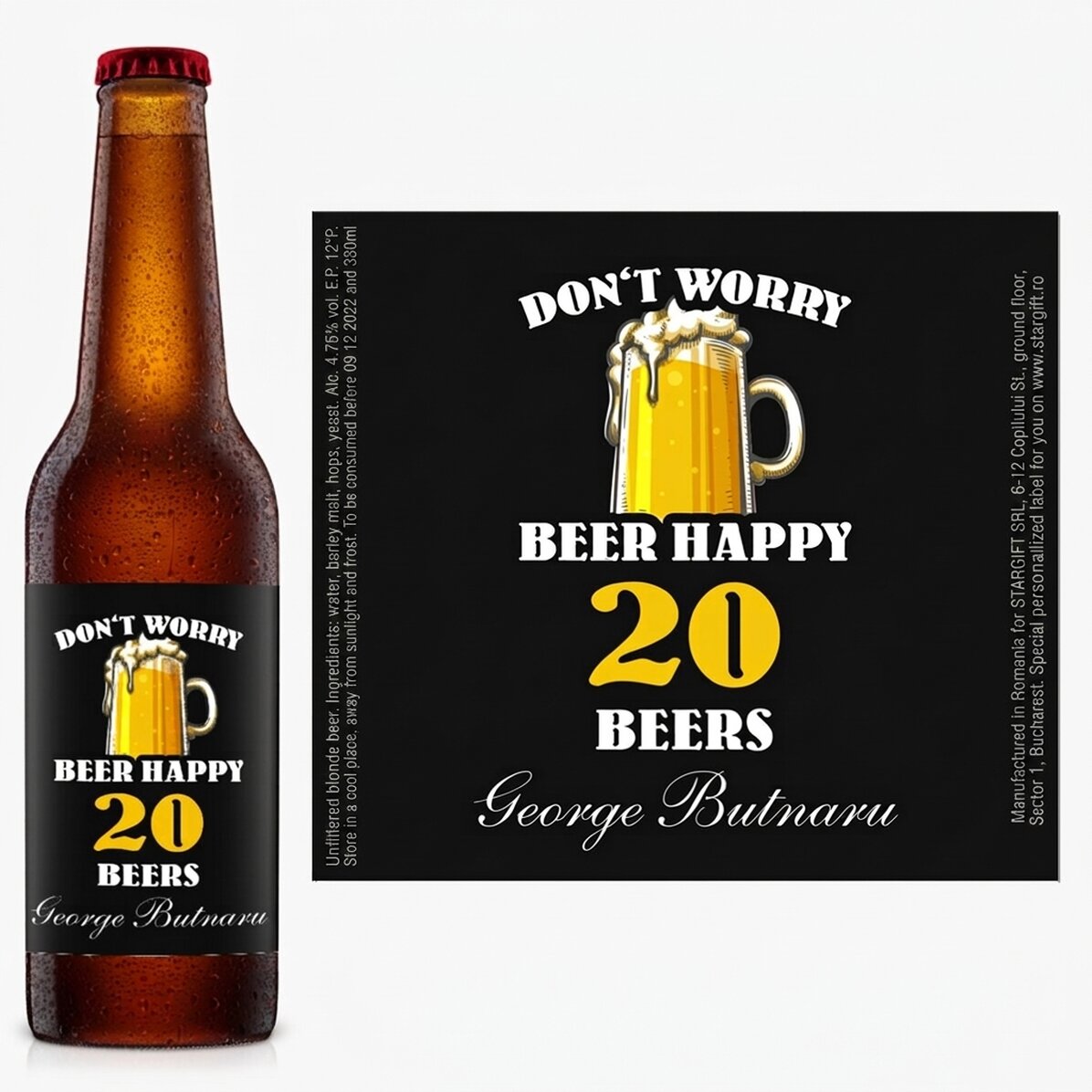 Pivo s vlastním nápisem – Beer happy!