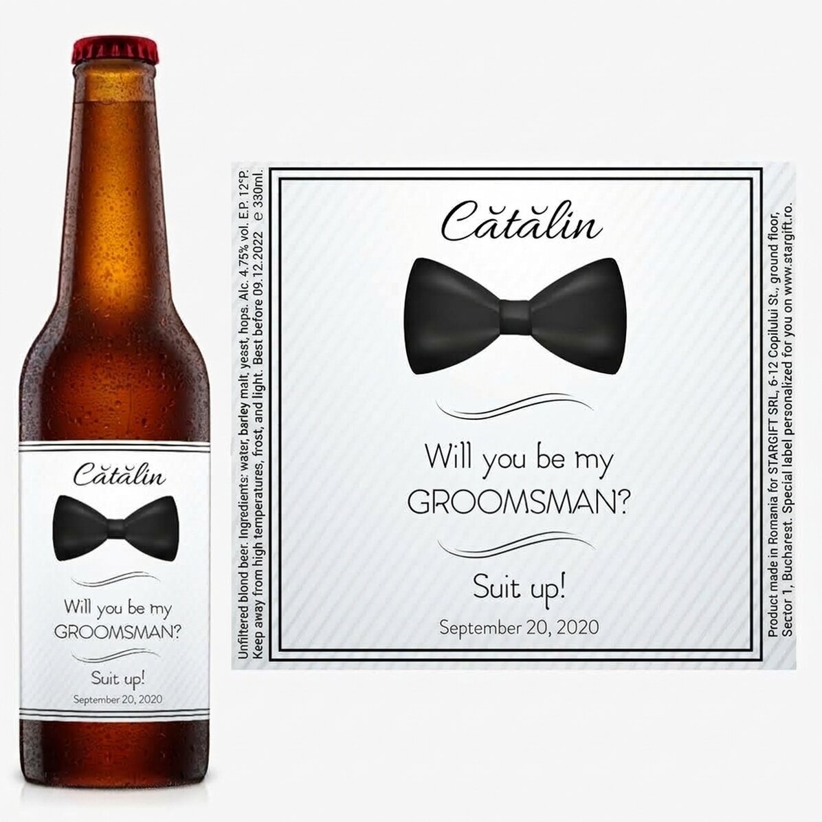 Pivo s vlastním textem – Will you be my groomsman?