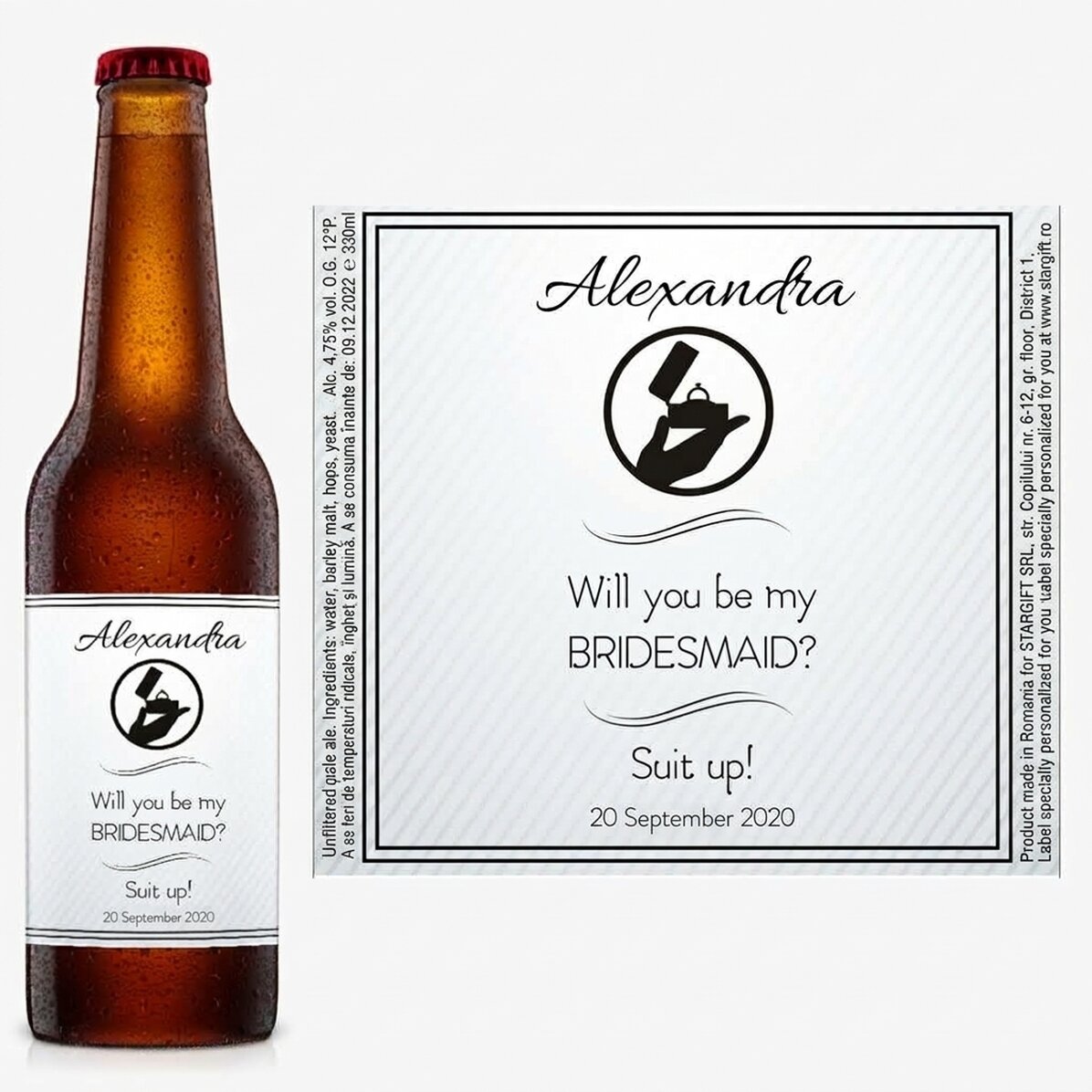 Pivo s vlastním textem – Will you be my bridesmaid?