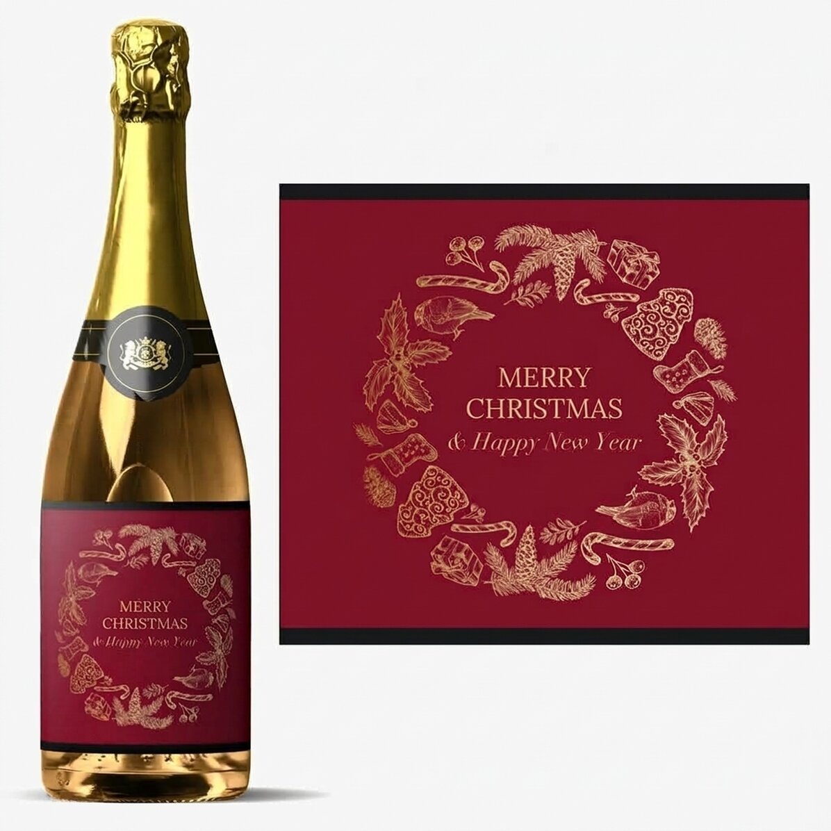 Šumivé víno s vlastním nápisem – Christmas Spirit