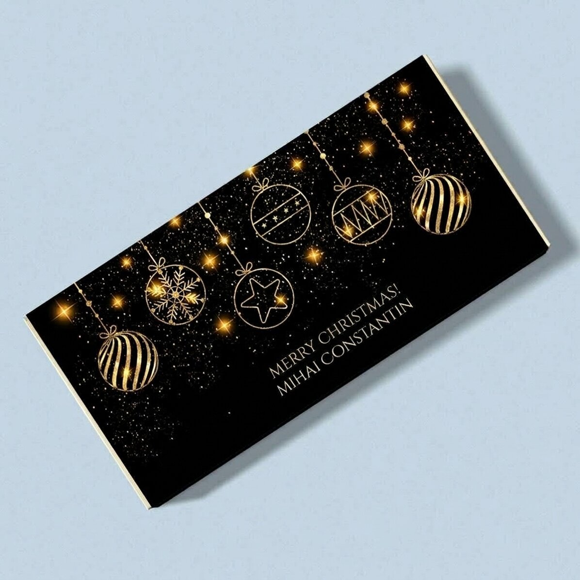 Čokoláda s osobním věnováním a vzkazem – Gold Christmas