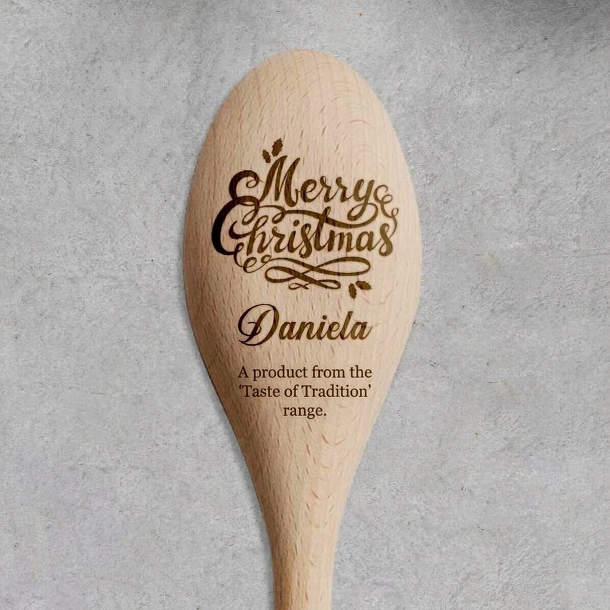Dřevěná lžíce s osobním věnováním – Merry Christmas to you