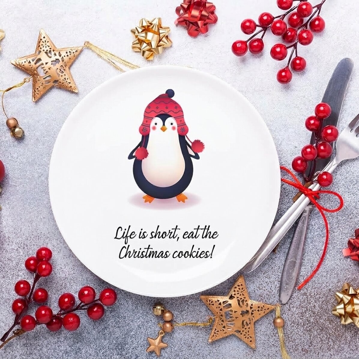 Talíř s vlastním textem – Penguin