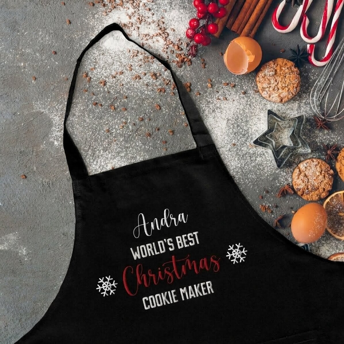 Customised apron with text - Best Christmas cookie maker