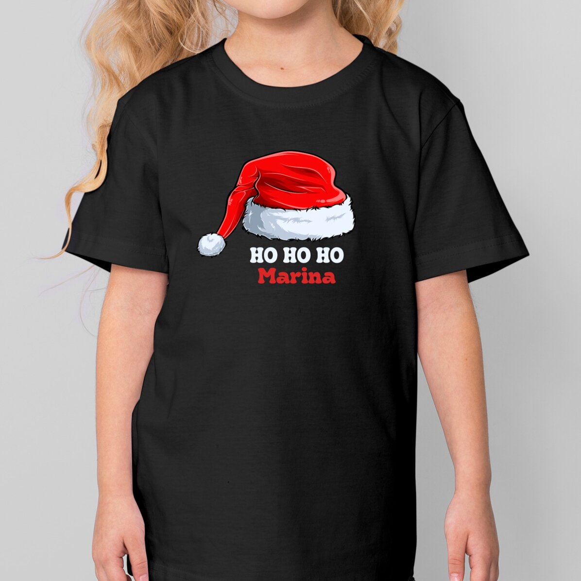 Personalised cotton T-shirt for children with text - Christmas