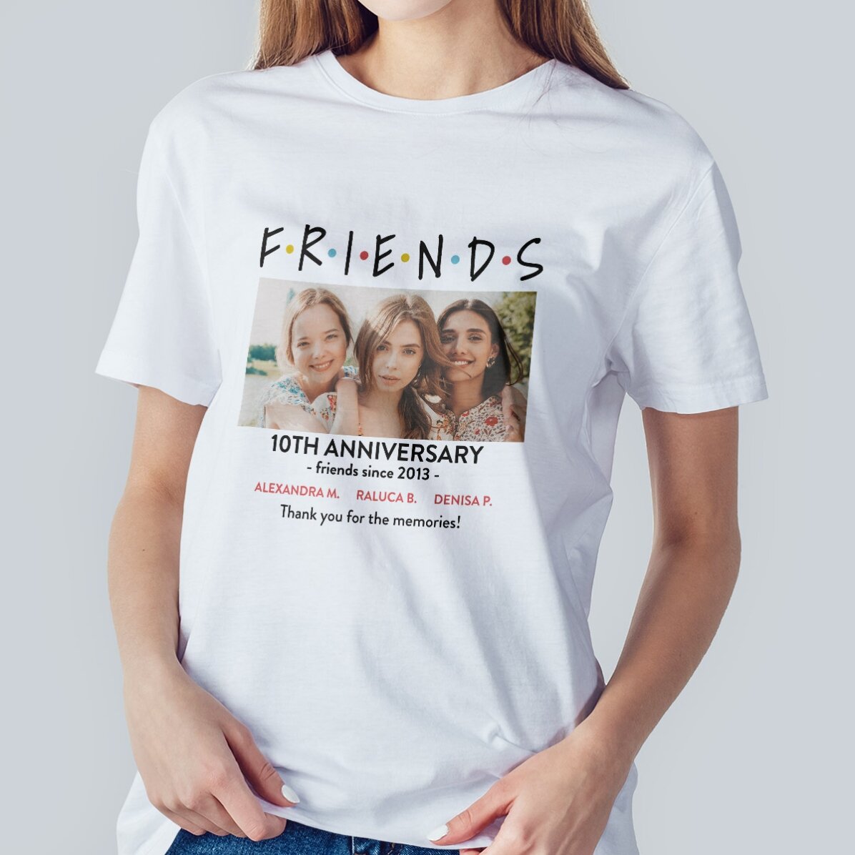 Bavlněné tričko s vlastní fotografií a vzkazem – FRIENDS