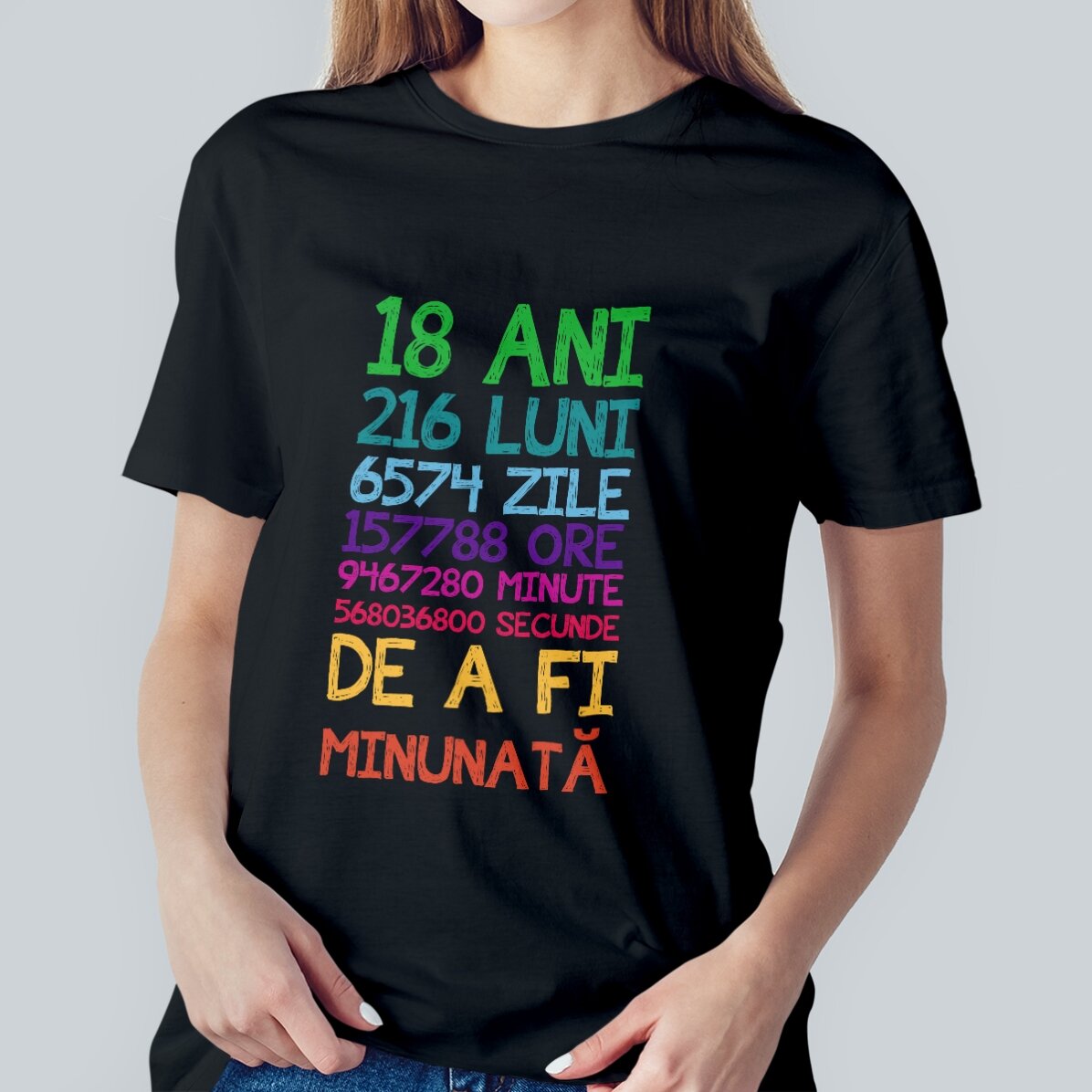 Bavlněné tričko s vlastním nápisem – 18 let
