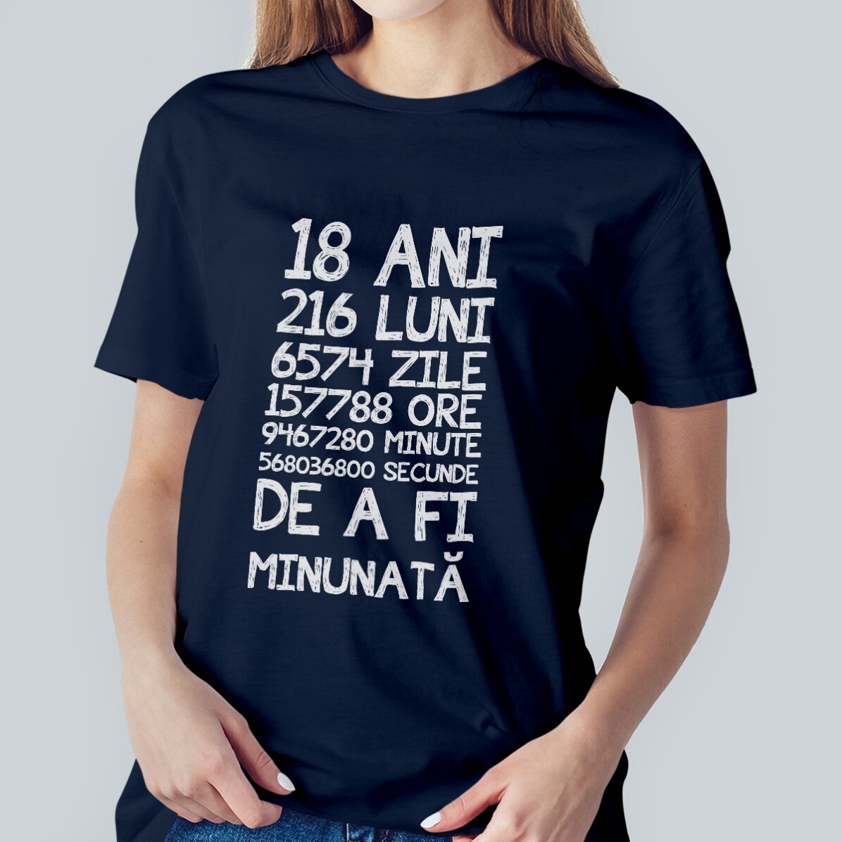 Bavlněné tričko s vlastním nápisem – 18 let
