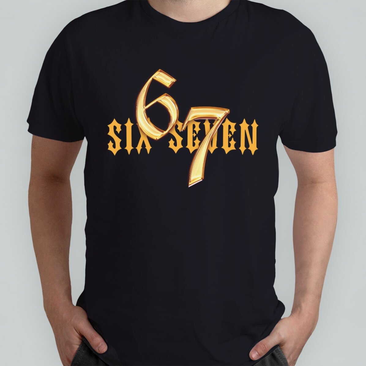 Bavlněné tričko s vlastním nápisem – 67 Six Seven