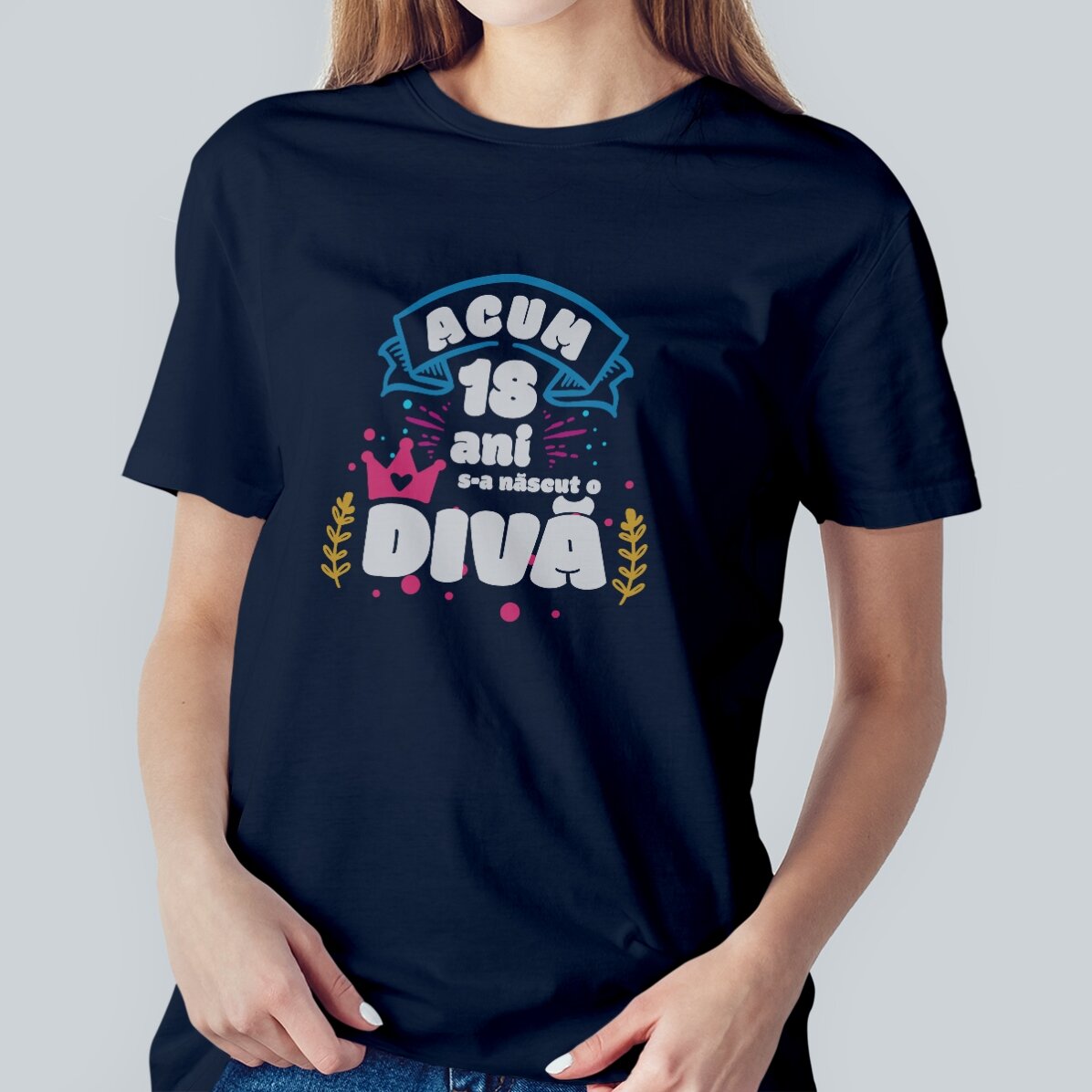 Bavlněné tričko s vlastním nápisem – Před 18 lety se narodila jedna diva