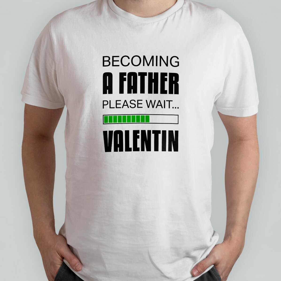 Bavlněné tričko s vlastním nápisem – Becoming a father