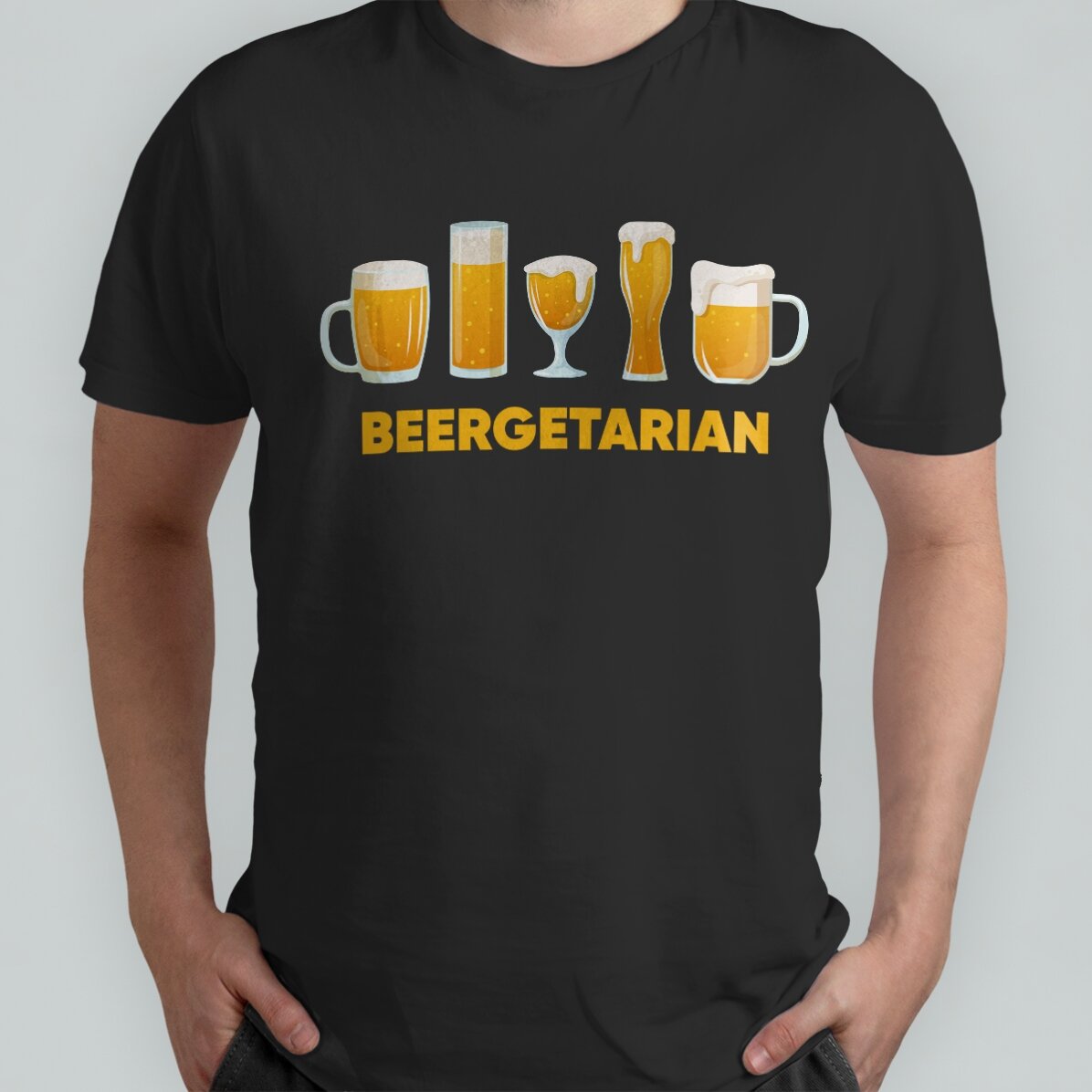 Bavlněné tričko s vlastním nápisem – Beergetarian
