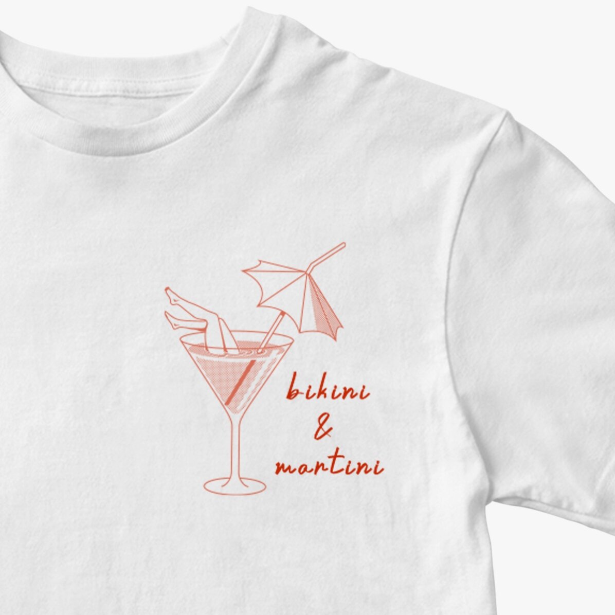 Bavlněné tričko s vlastním nápisem – Bikini & Martini