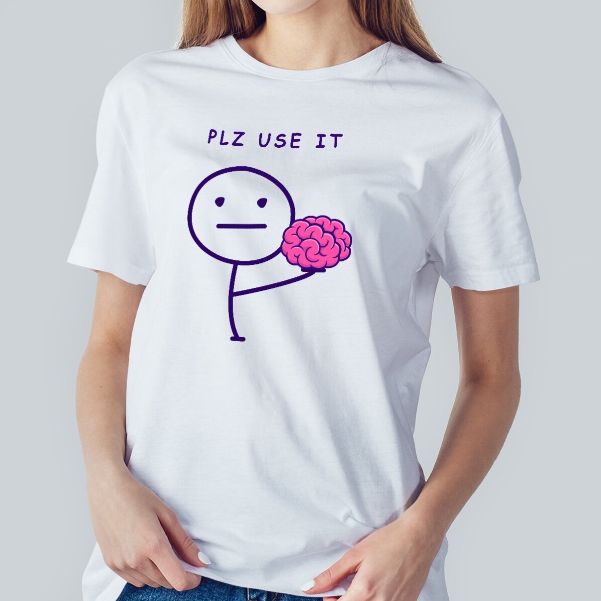 Bavlněné tričko s vlastním nápisem – Brain