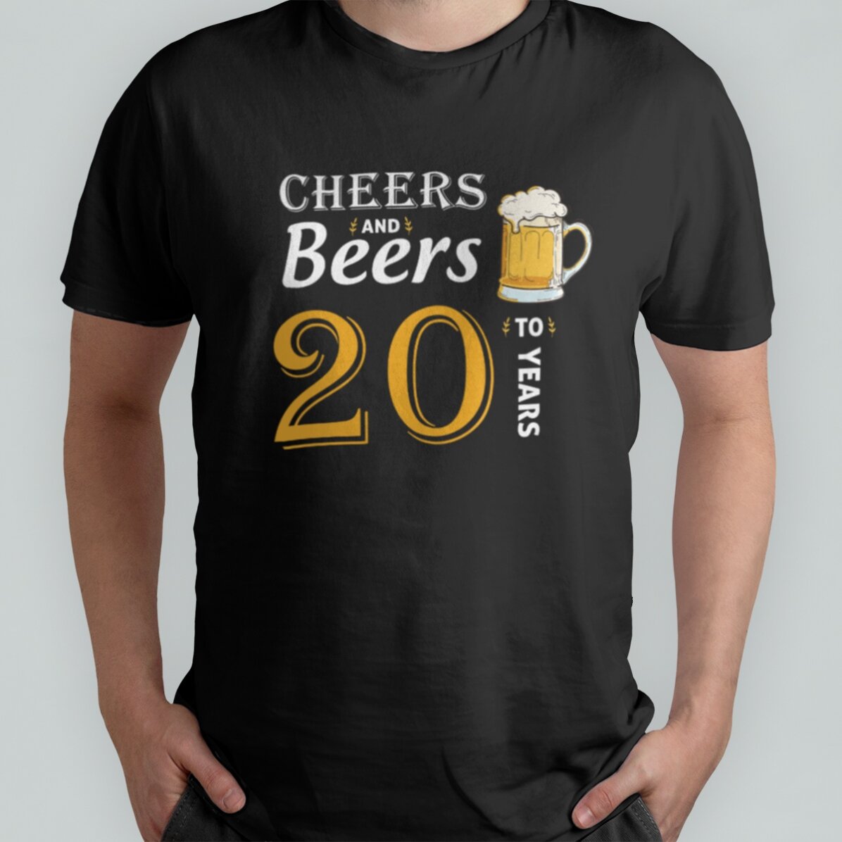 Bavlněné tričko s vlastním nápisem – Cheers and Beers