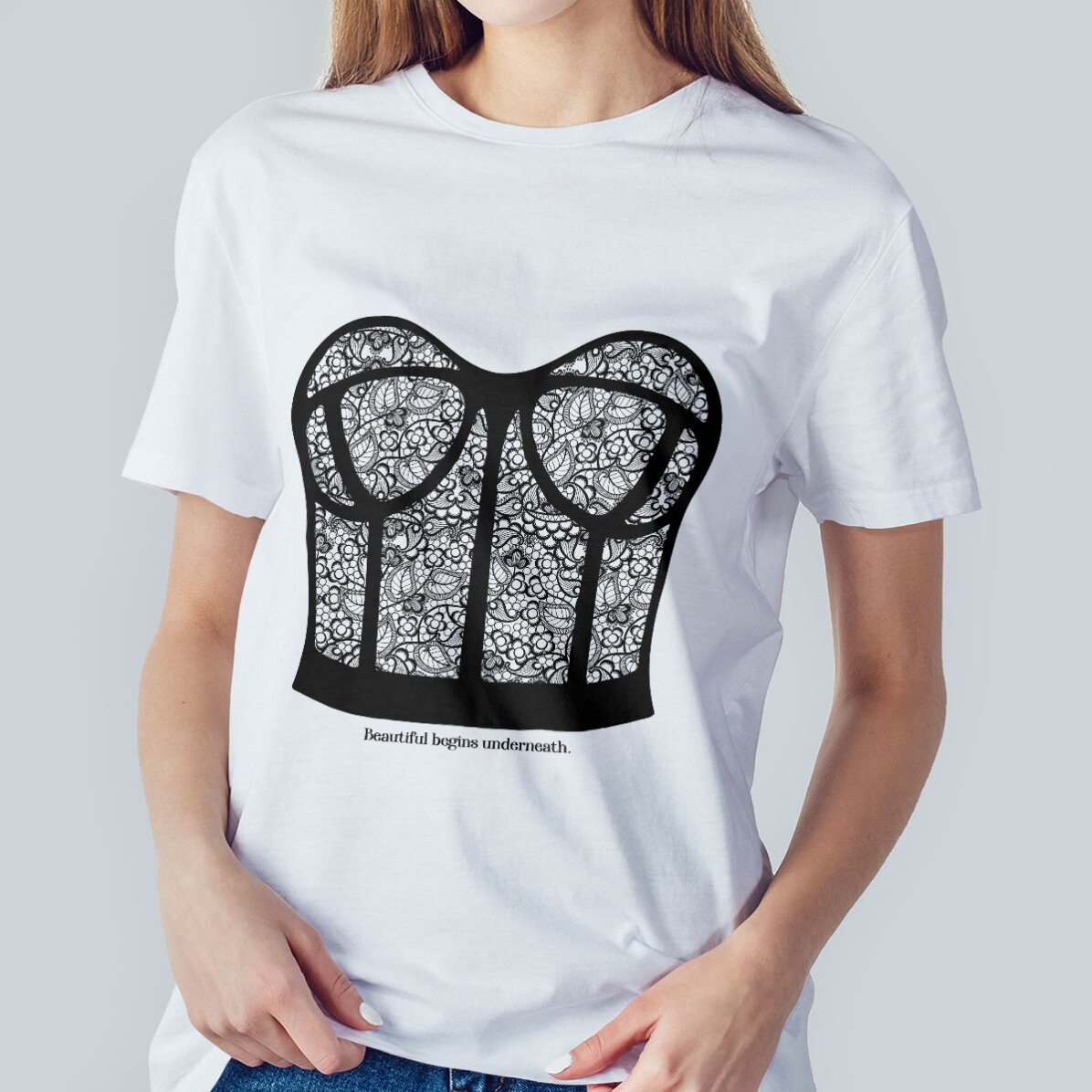 Bavlněné tričko s vlastním textem – Corset