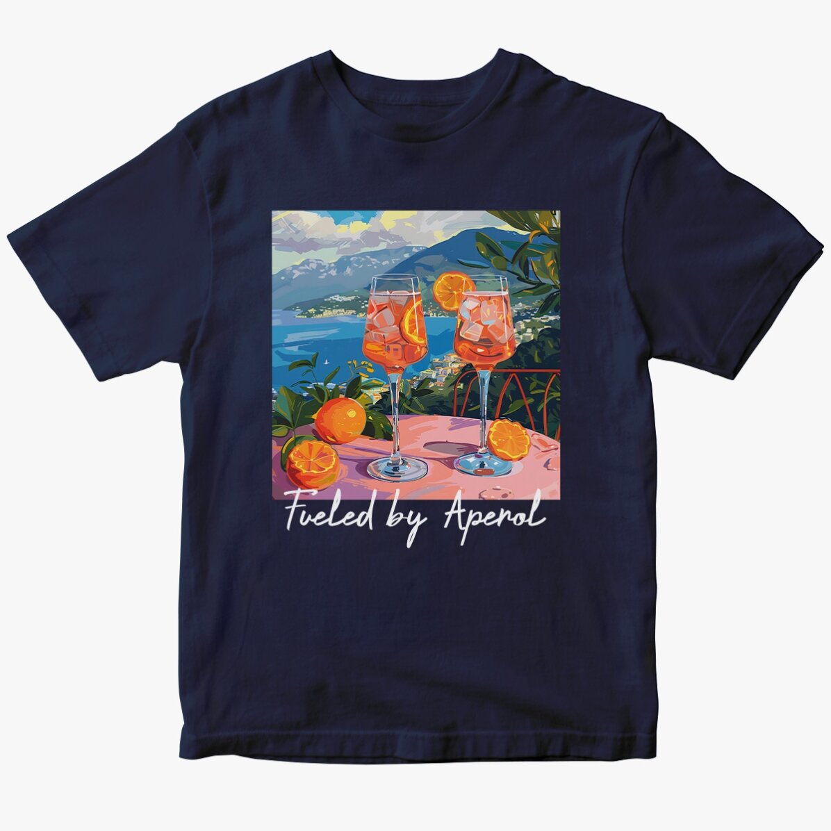 Bavlněné tričko s vlastním nápisem – Fueled by Aperol