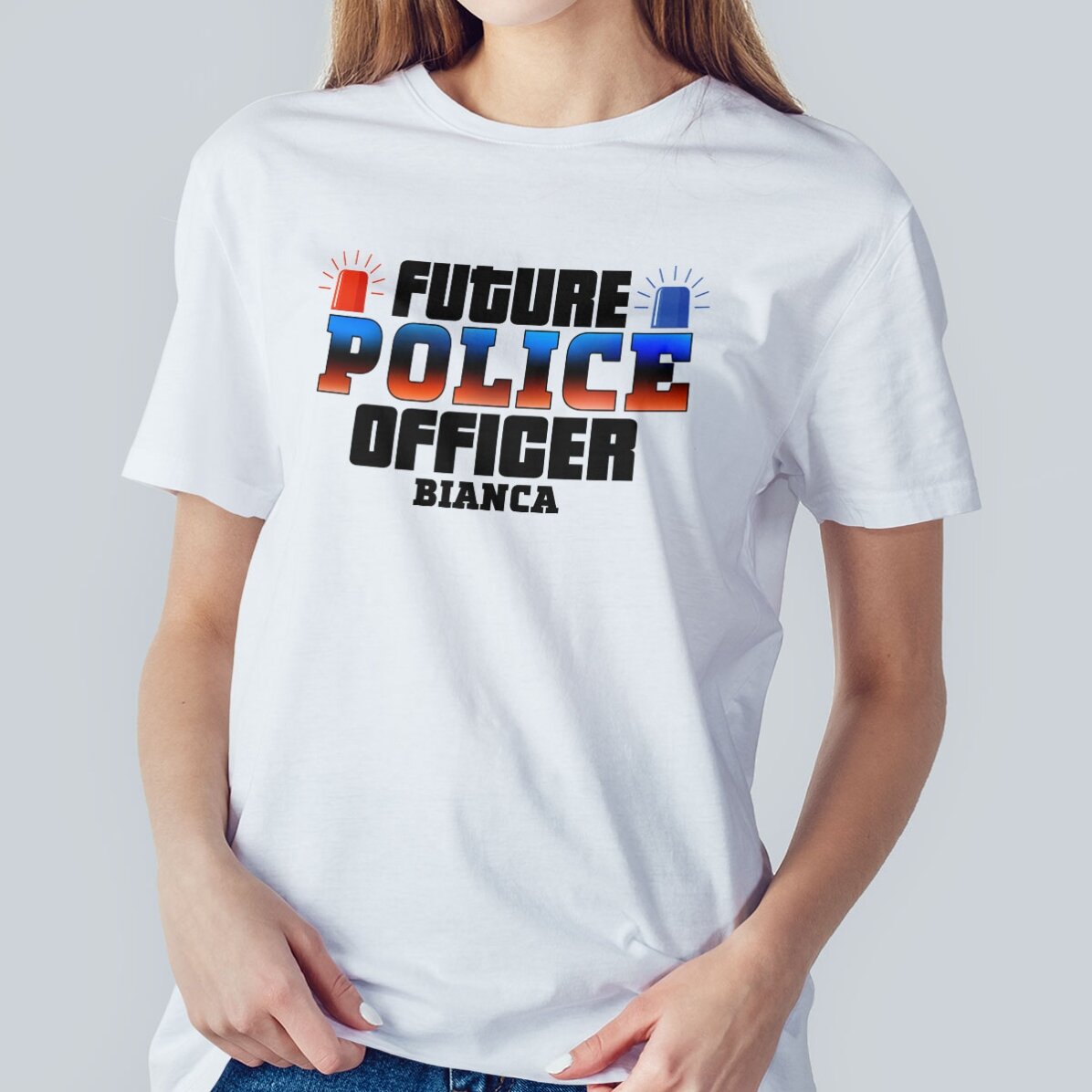 Bavlněné tričko s vlastním nápisem – Budoucí policista