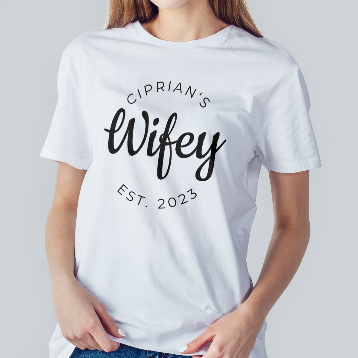 Bavlněné tričko s vlastním nápisem – Hubby & Wifey