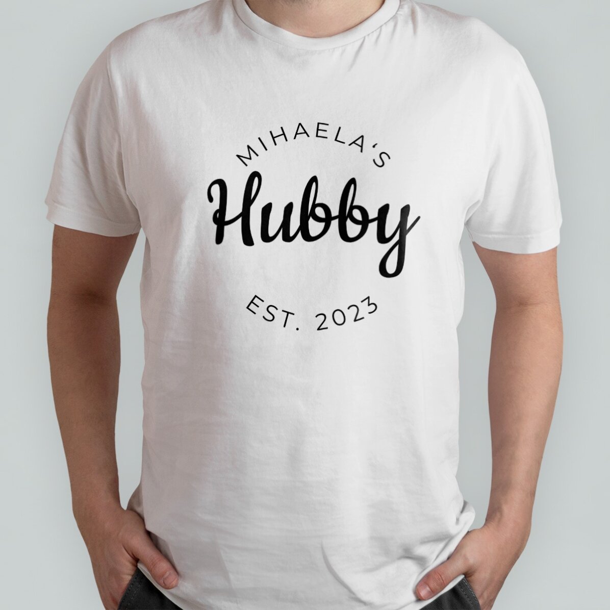 Bavlněné tričko s vlastním nápisem – Hubby & Wifey