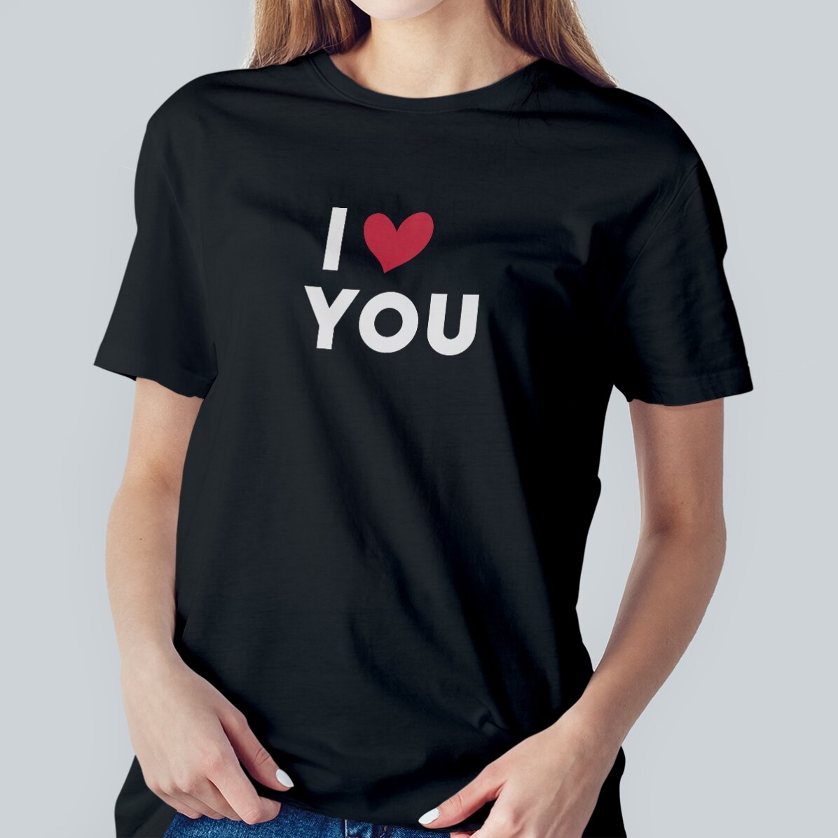 Bavlněné tričko s vlastním nápisem – I love...