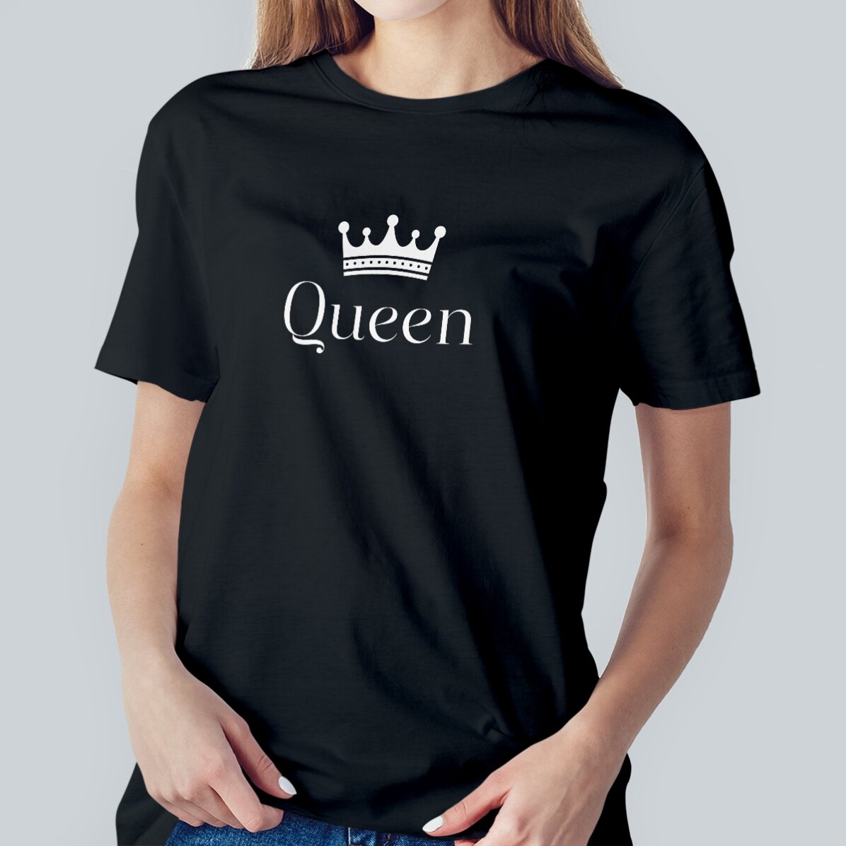 Bavlněné tričko s vlastním nápisem – King & Queen