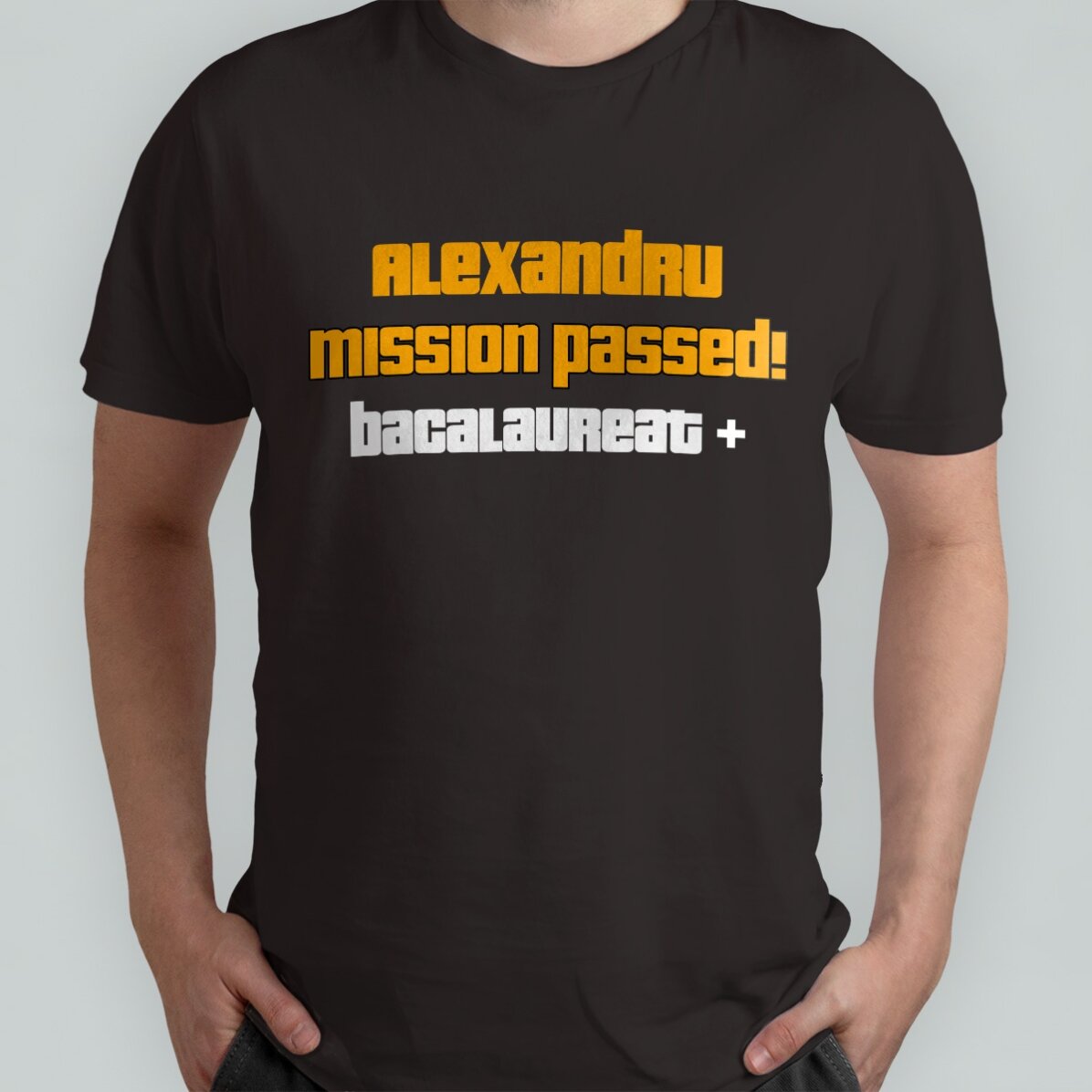 Bavlněné tričko s vlastním nápisem – Mission passed