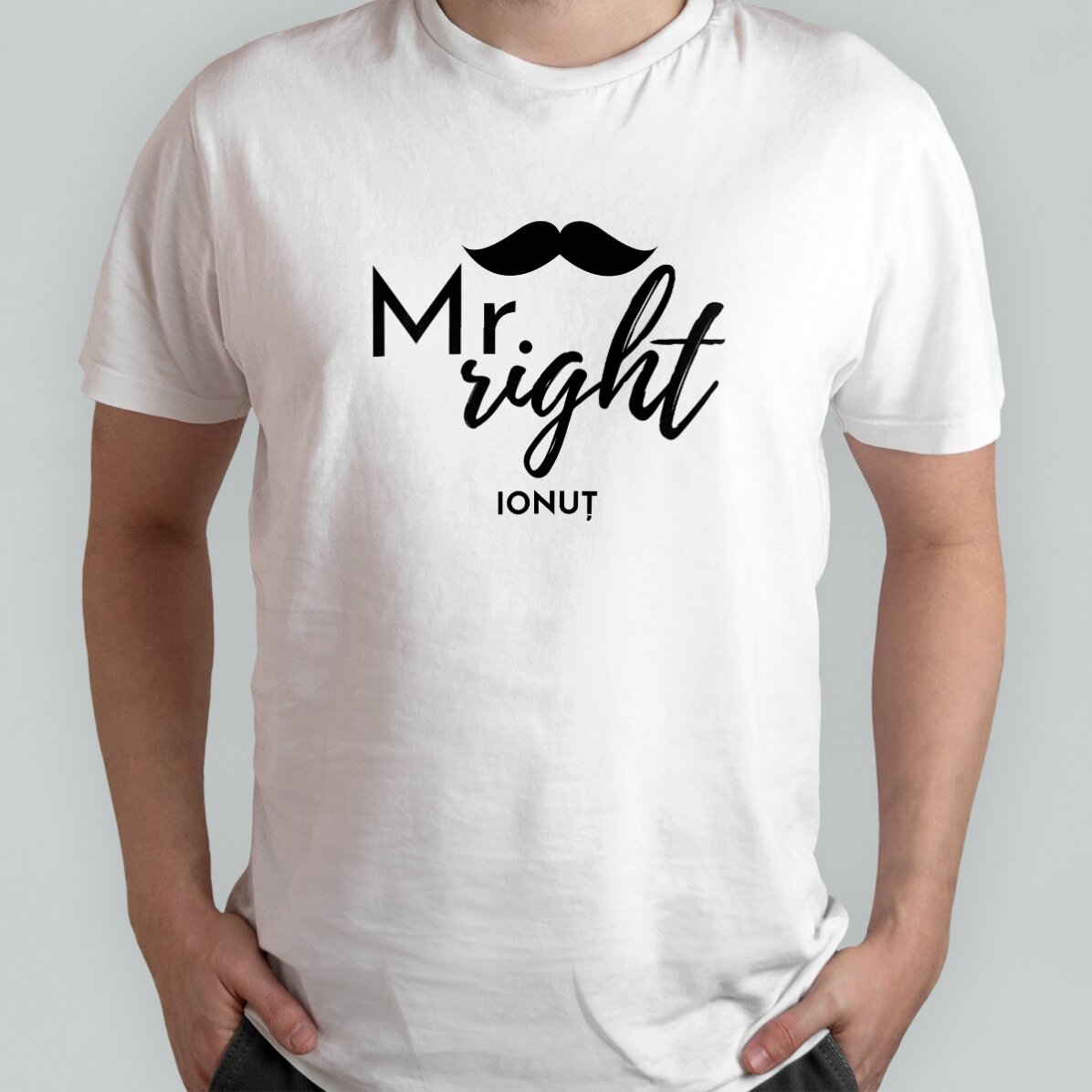 Bavlněné tričko s vlastním nápisem – Mr. Right