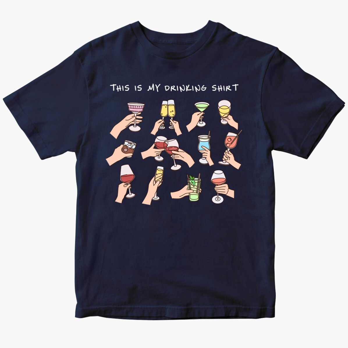 Customised cotton T-shirt with text - My drinking shirt