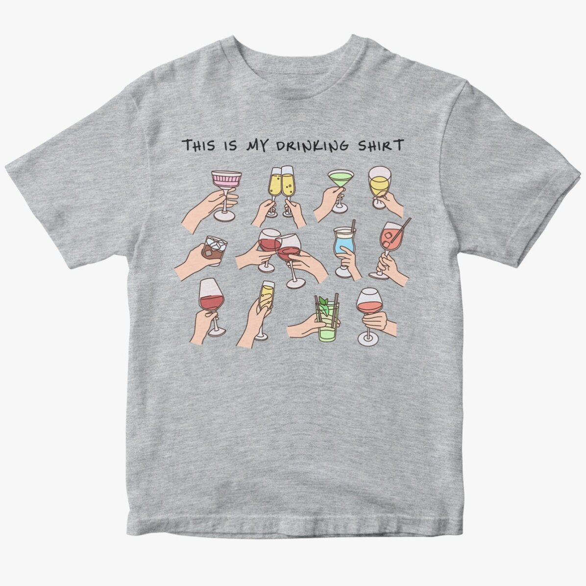 Customised cotton T-shirt with text - My drinking shirt