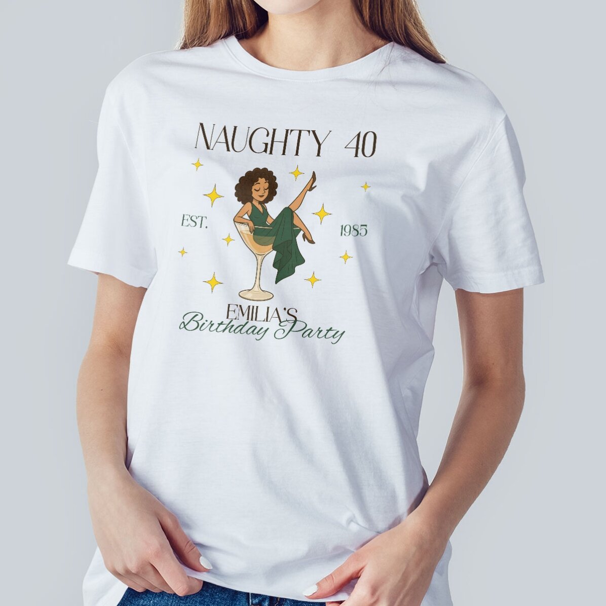 Bavlněné tričko s vlastním nápisem – Naughty