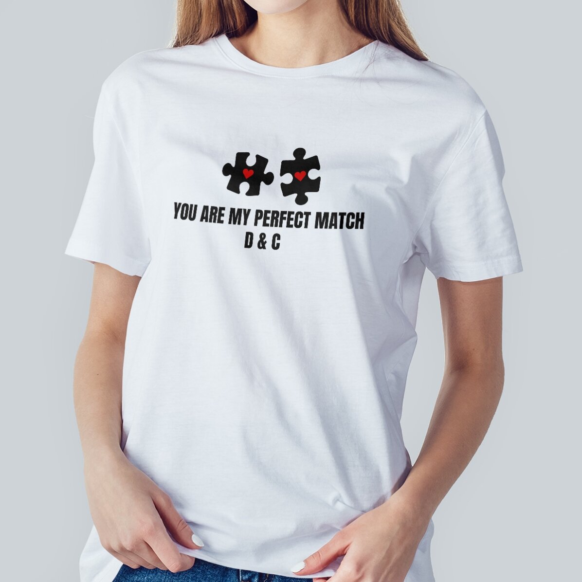 Bavlněné tričko s vlastním nápisem – Perfect Match