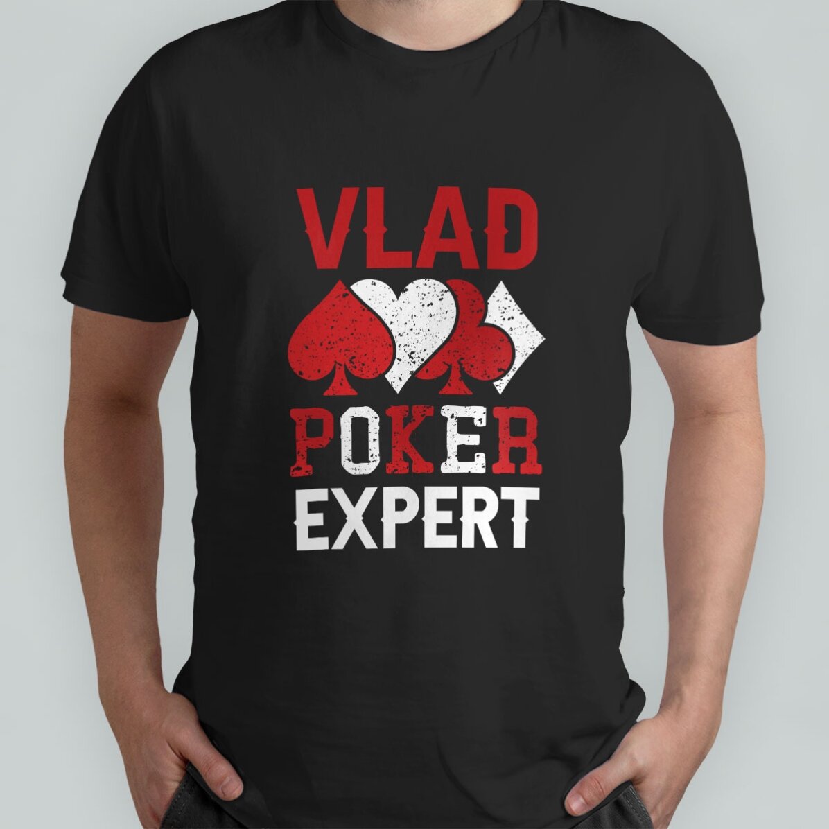 Bavlněné tričko s vlastním nápisem – Pokerový expert