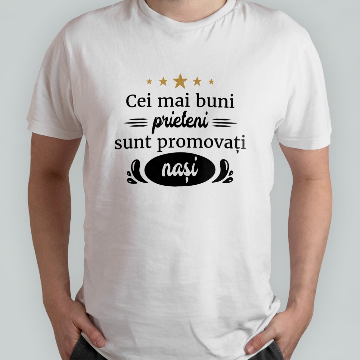 Bavlněné tričko s vlastním textem – Propagujte Nasi