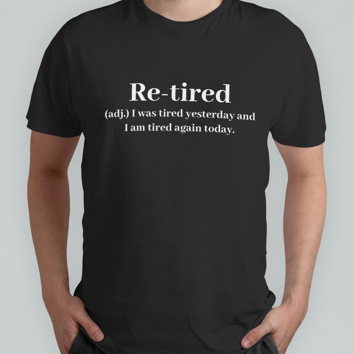 Bavlněné tričko s vlastním nápisem – Re-tired