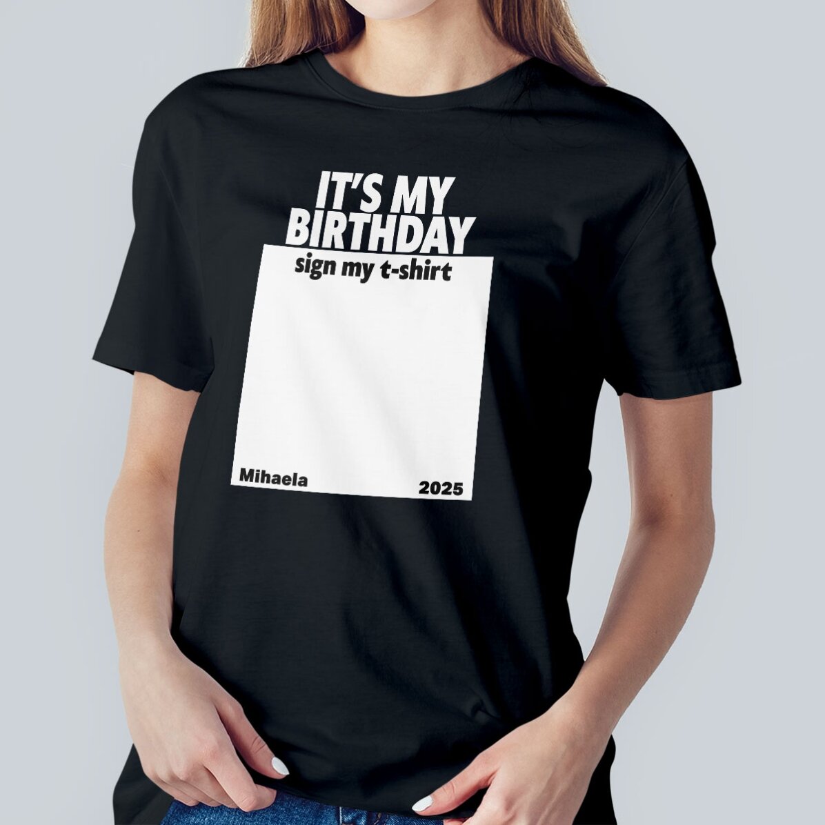 Bavlněné tričko s vlastním textem – Sign my shirt