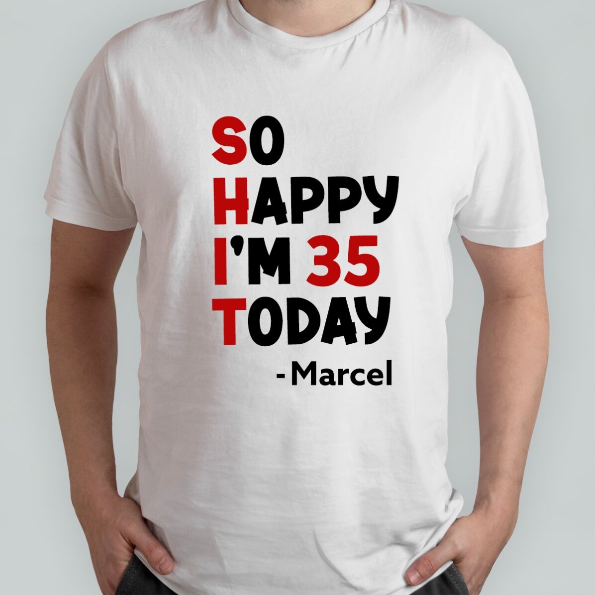 Bavlněné tričko s vlastním nápisem – So happy