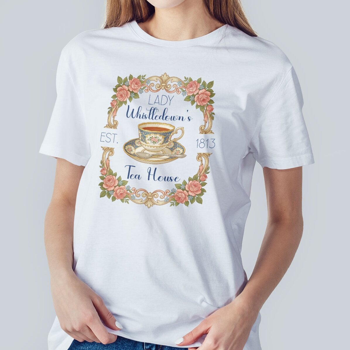 Bavlněné tričko s vlastním nápisem – Tea House