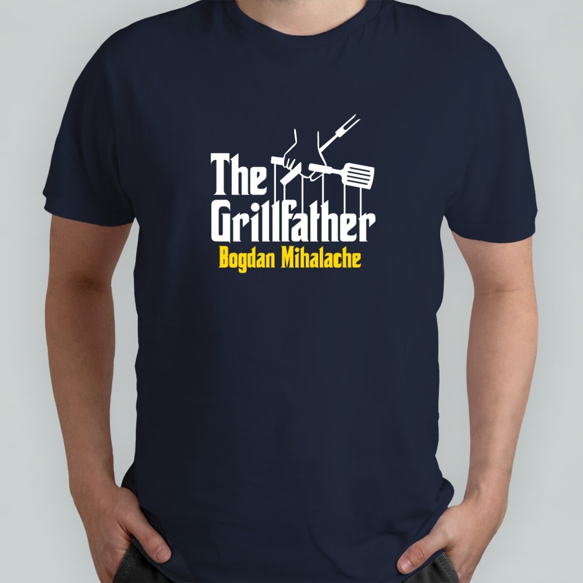 Bavlněné tričko s vlastním nápisem – The grillfather