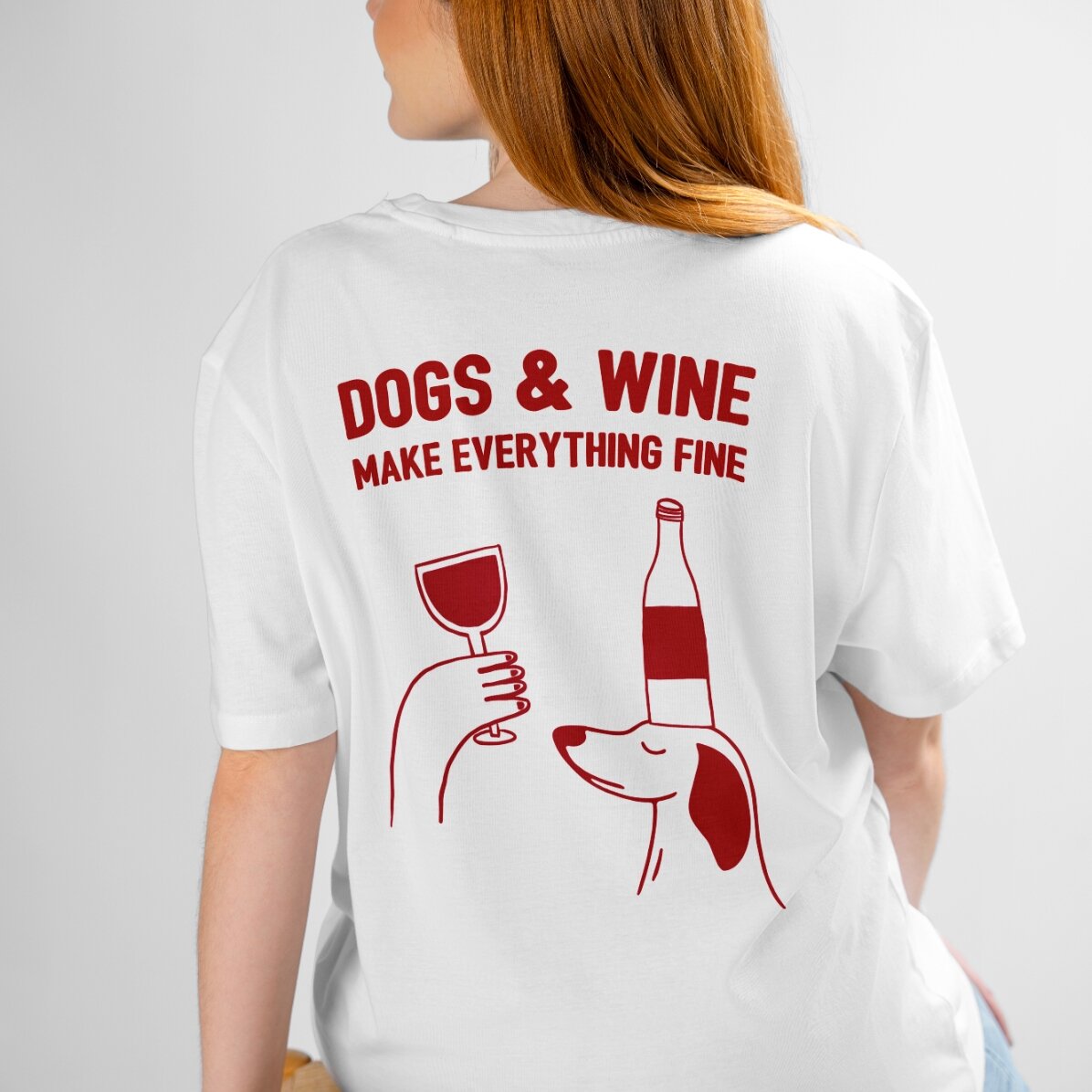 Bavlněné tričko s vlastním nápisem – Wine