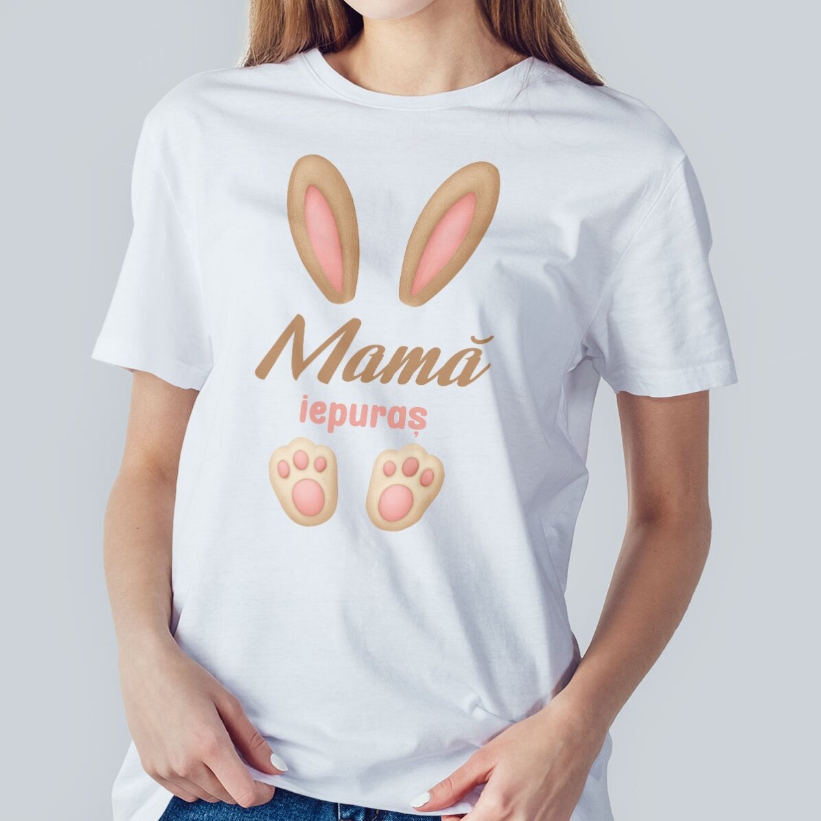Customised cotton T-shirt for Easter - Bunny ears